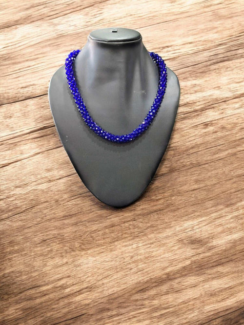 Easy Glam Crystal Bead Necklace / Necklace with Earrings -Adjustable -18 Colors Available