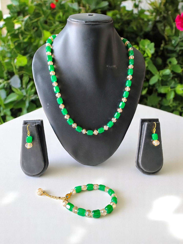 Shaadi Wale Rang – Beaded Necklace, Earrings & Bracelet Set