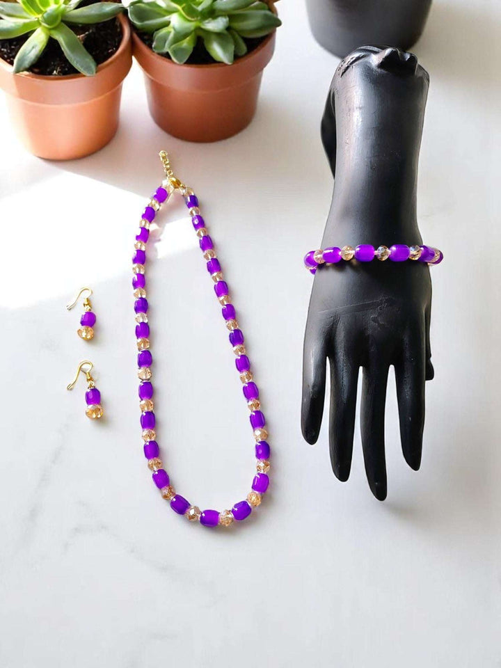 Shaadi Wale Rang – Beaded Necklace, Earrings & Bracelet Set