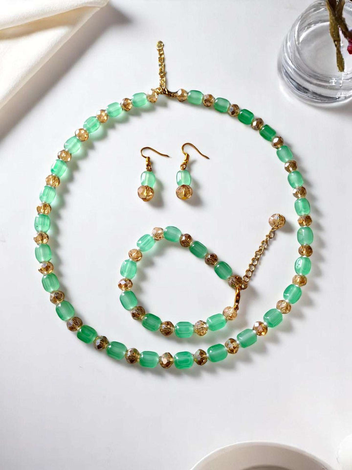 Shaadi Wale Rang – Beaded Necklace, Earrings & Bracelet Set