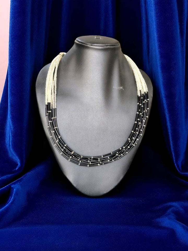 Midnight Drama – Anti Tarnish Dual-Tone Pipe Necklace Set - 2 Variants
