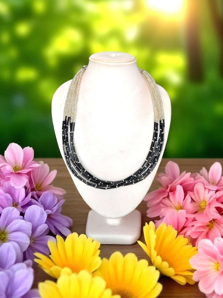Midnight Drama – Anti Tarnish Dual-Tone Pipe Necklace Set - 2 Variants