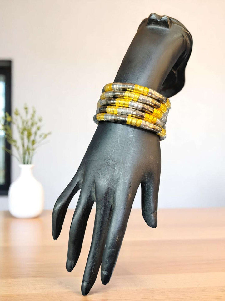 Adjustable Spiral Bangle Bracelet | Set of 1 | 4 Luxe Metallic Variants