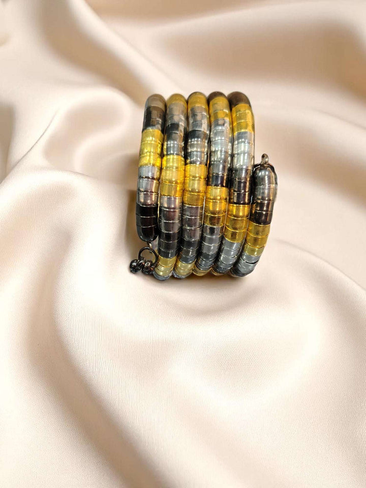 Adjustable Spiral Bangle Bracelet | Set of 1 | 4 Luxe Metallic Variants