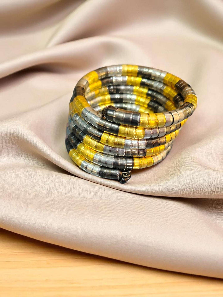 Adjustable Spiral Bangle Bracelet | Set of 1 | 4 Luxe Metallic Variants