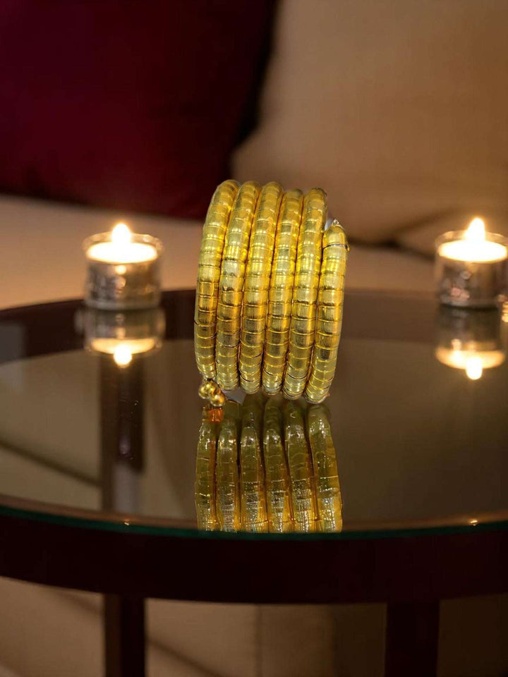 Adjustable Spiral Bangle Bracelet | Set of 1 | 4 Luxe Metallic Variants