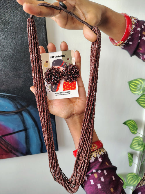 Coffee Crush: 20-Layer Beaded Necklace - Handmade in 3 Days