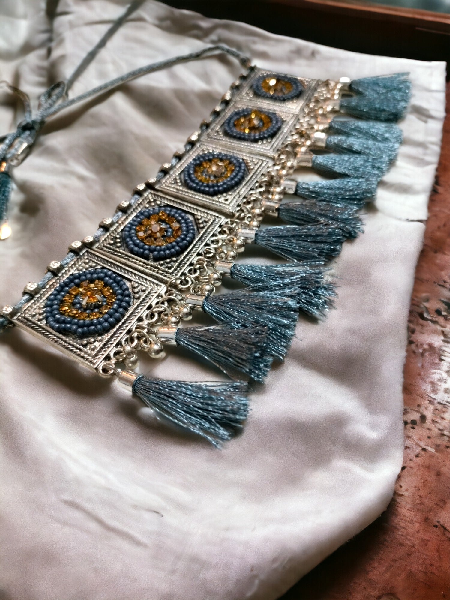 Rivaaza Oxidized Choker Set - 4 Colours Available