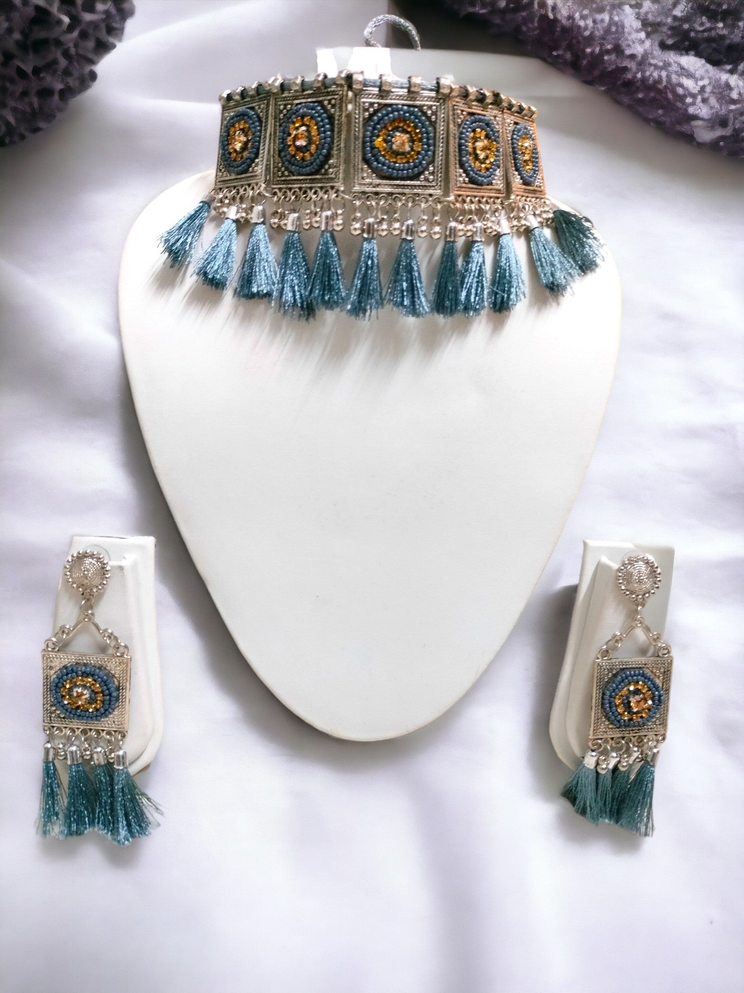 Rivaaza Oxidized Choker Set - 4 Colours Available