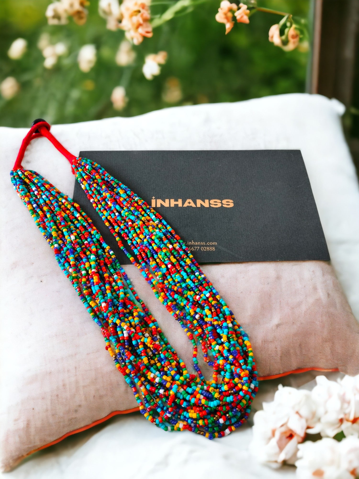 Spectrum Splendour: Handmade Multi-Layered Beaded Necklace & Earring Set (20 Layers)