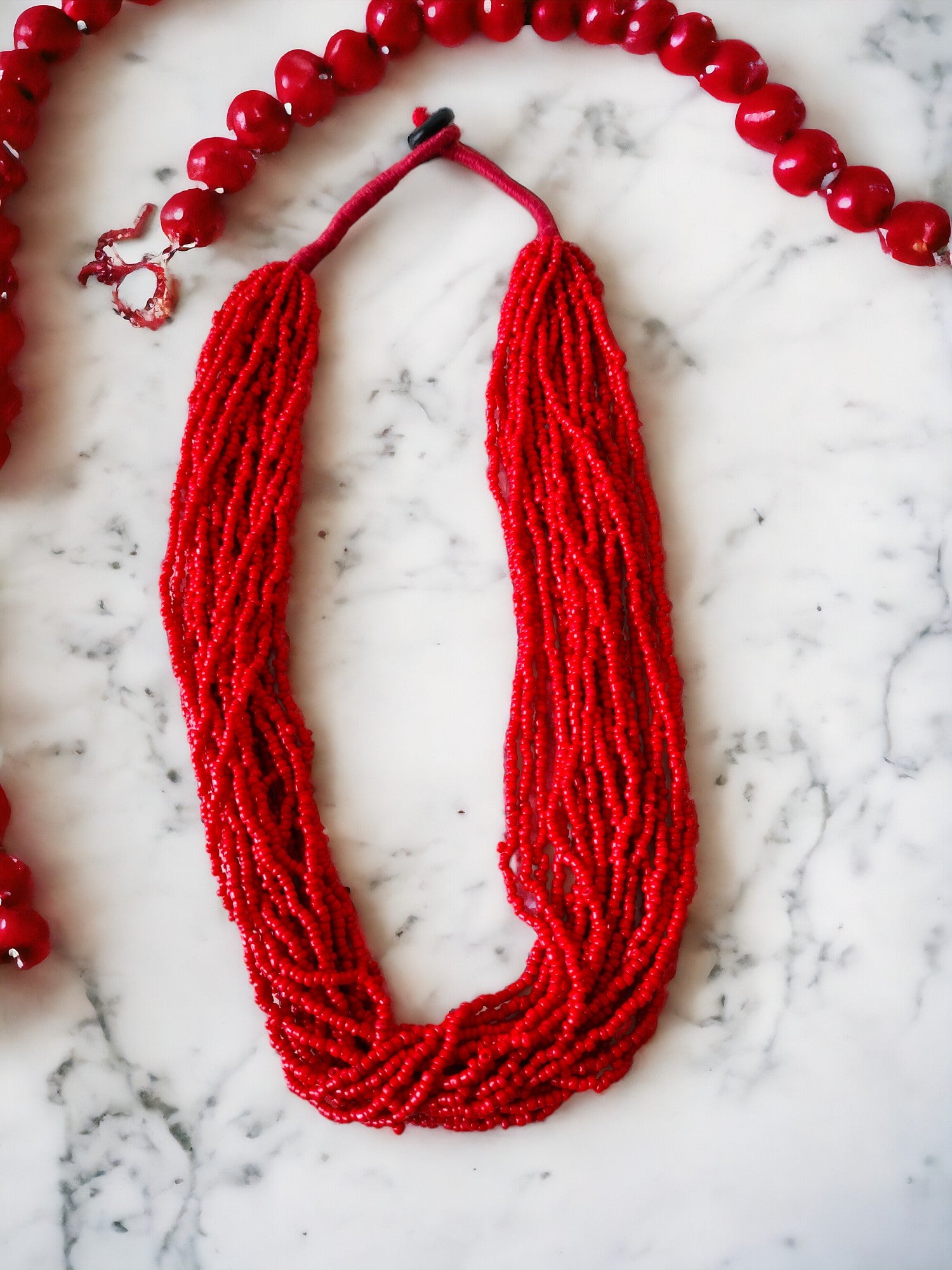 Crimson Tide Beaded Necklace Set (20 Layers)