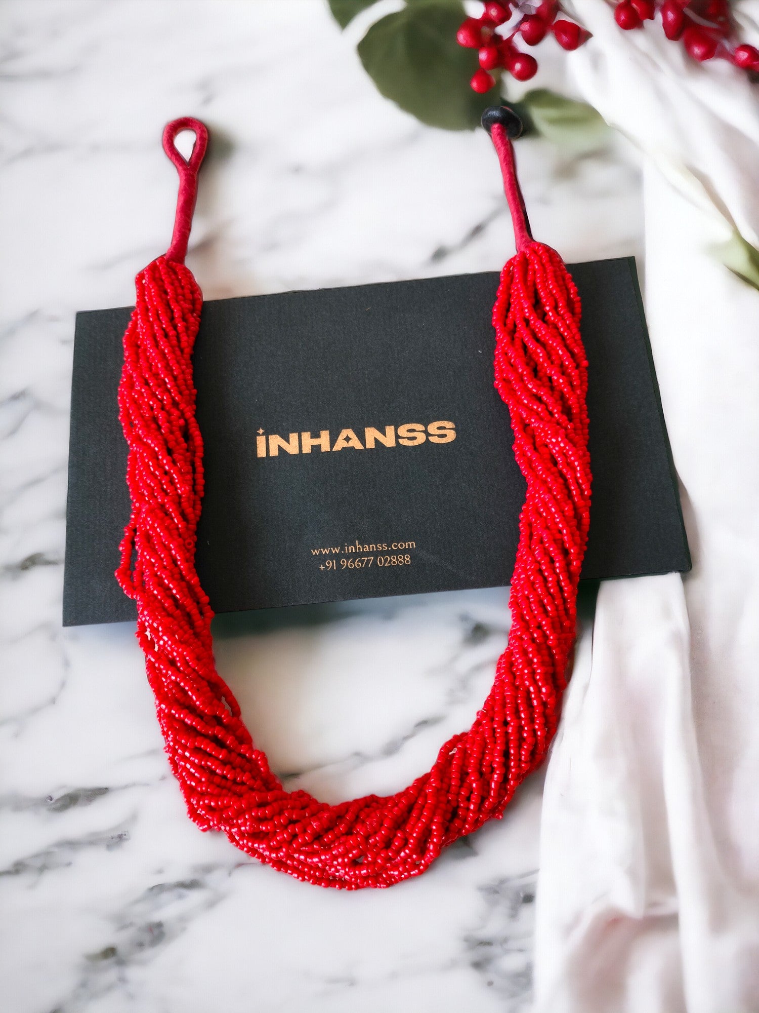 Crimson Tide Beaded Necklace Set (20 Layers)