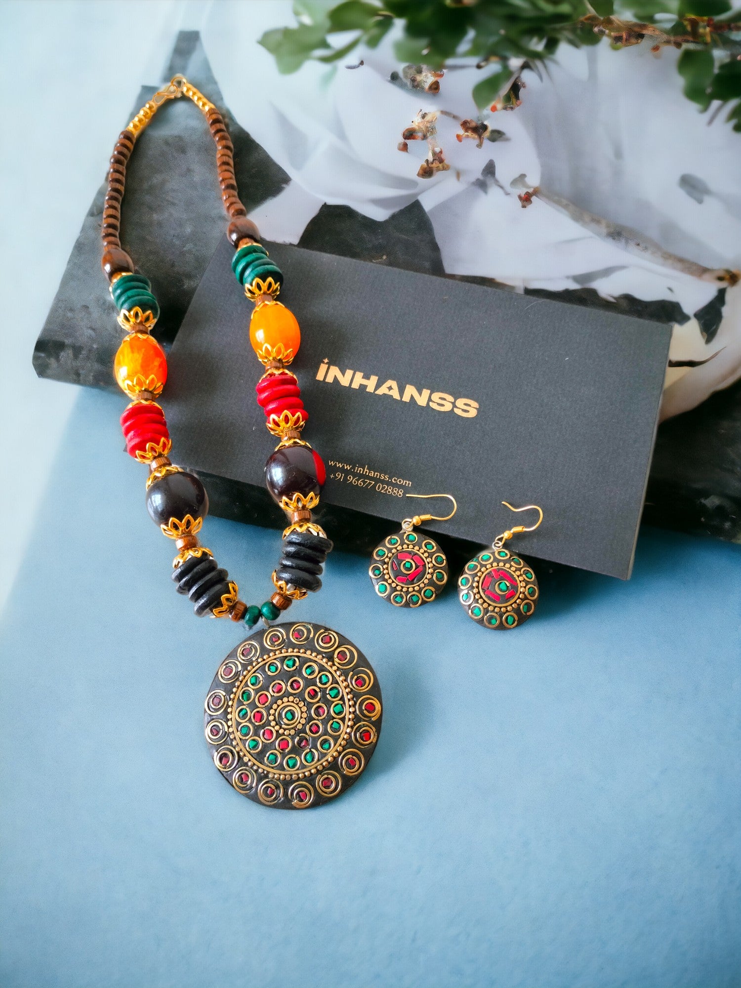 Brass Majesty: Handmade Statement Necklace Set