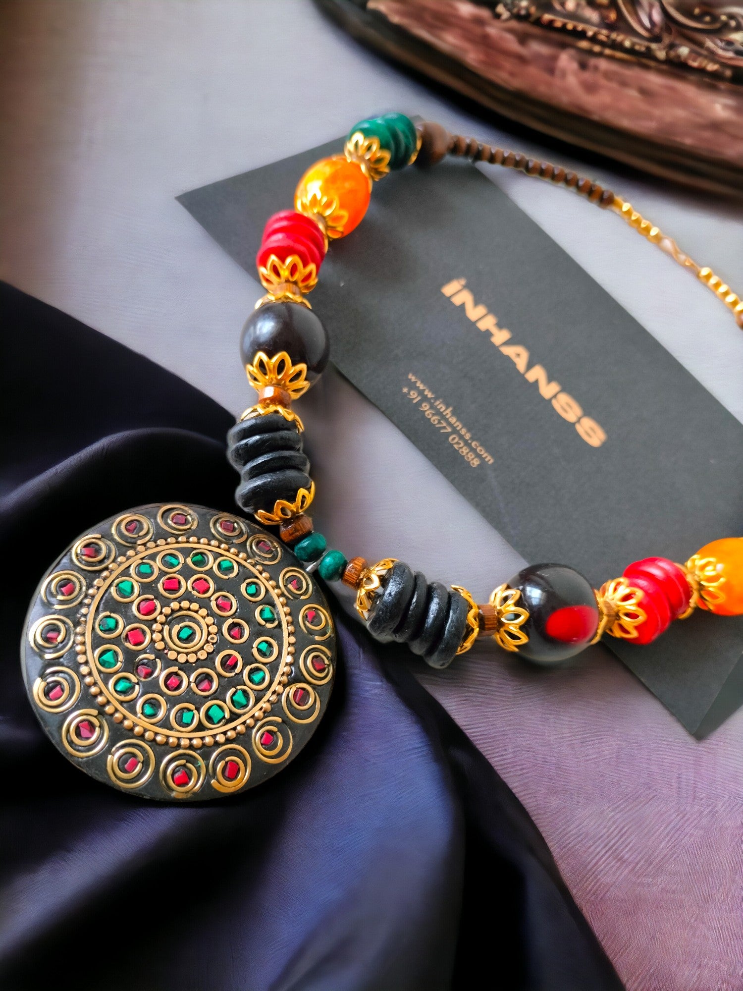 Brass Majesty: Handmade Statement Necklace Set