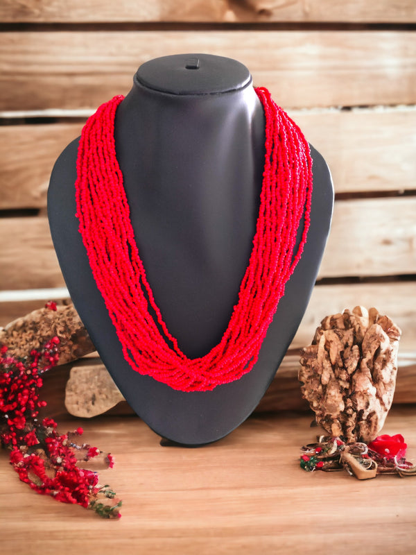 Crimson Tide Beaded Necklace Set (20 Layers)