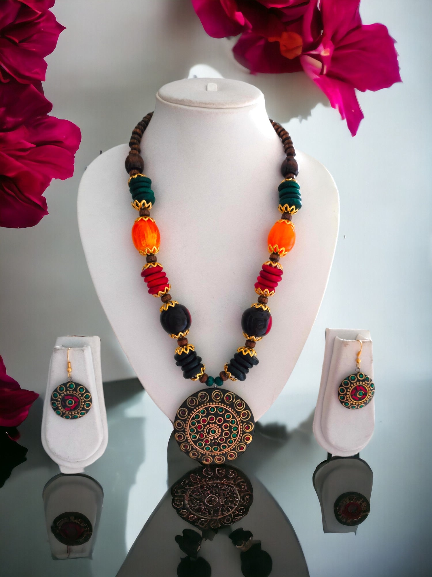 Brass Majesty: Handmade Statement Necklace Set