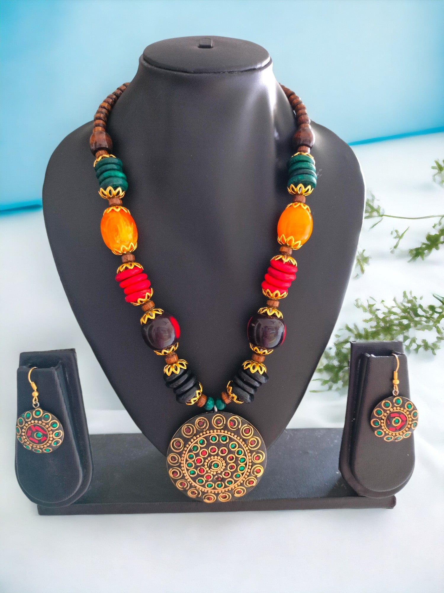 Brass Majesty: Handmade Statement Necklace Set