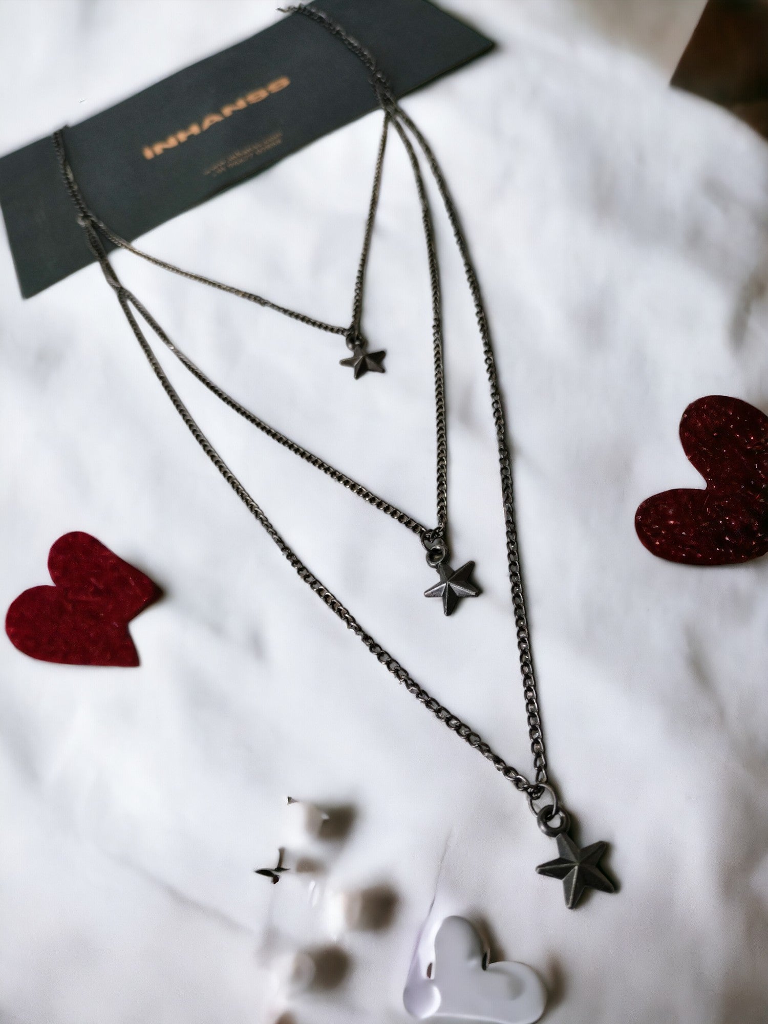 Starlit Noir Multi-Layered Necklace-Handmade