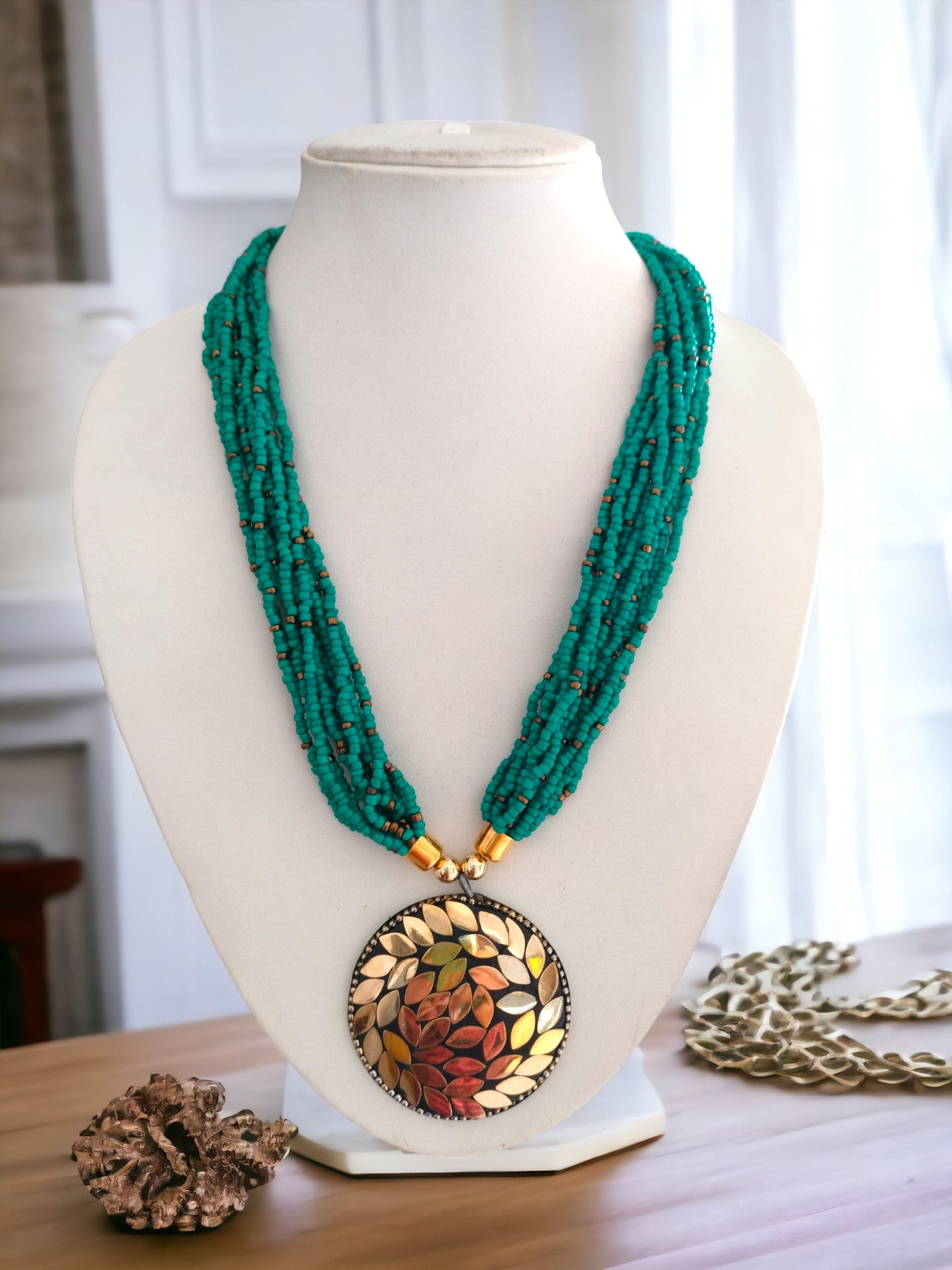 Enchanted Leaves Multi-Layered Necklace Set-Handmade - 2 Variants