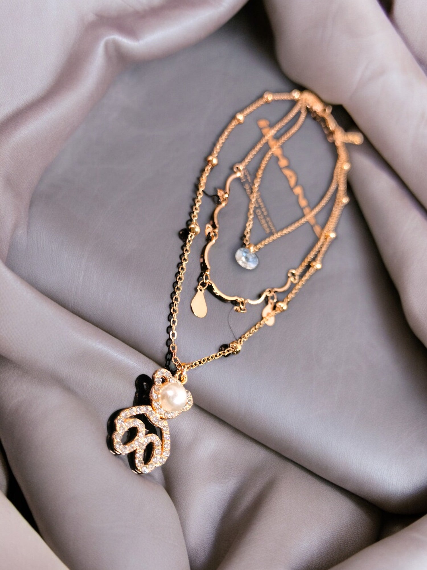 Teddy Charm Multi Layered Necklace