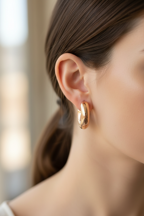 Golden Crescent Earrings