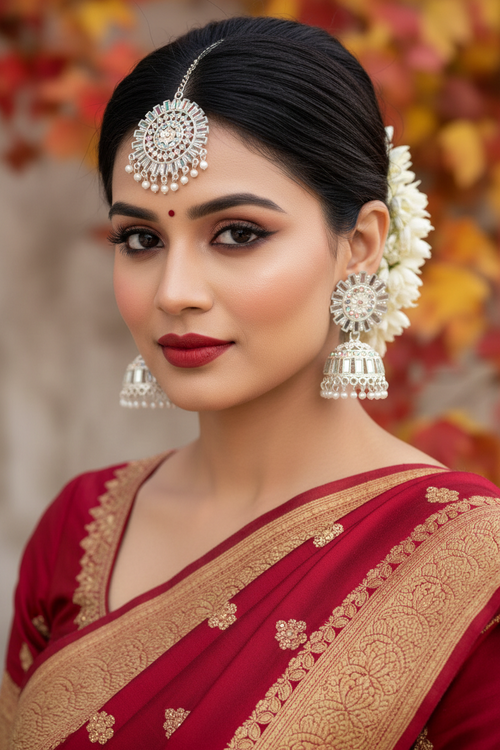 Celestial Radiance Maangtika and Earrings Set