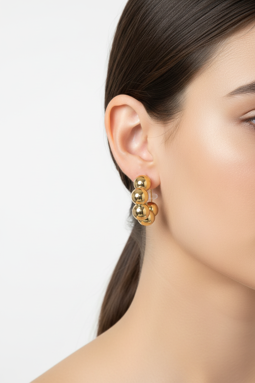 Golden Glam Bead Earrings