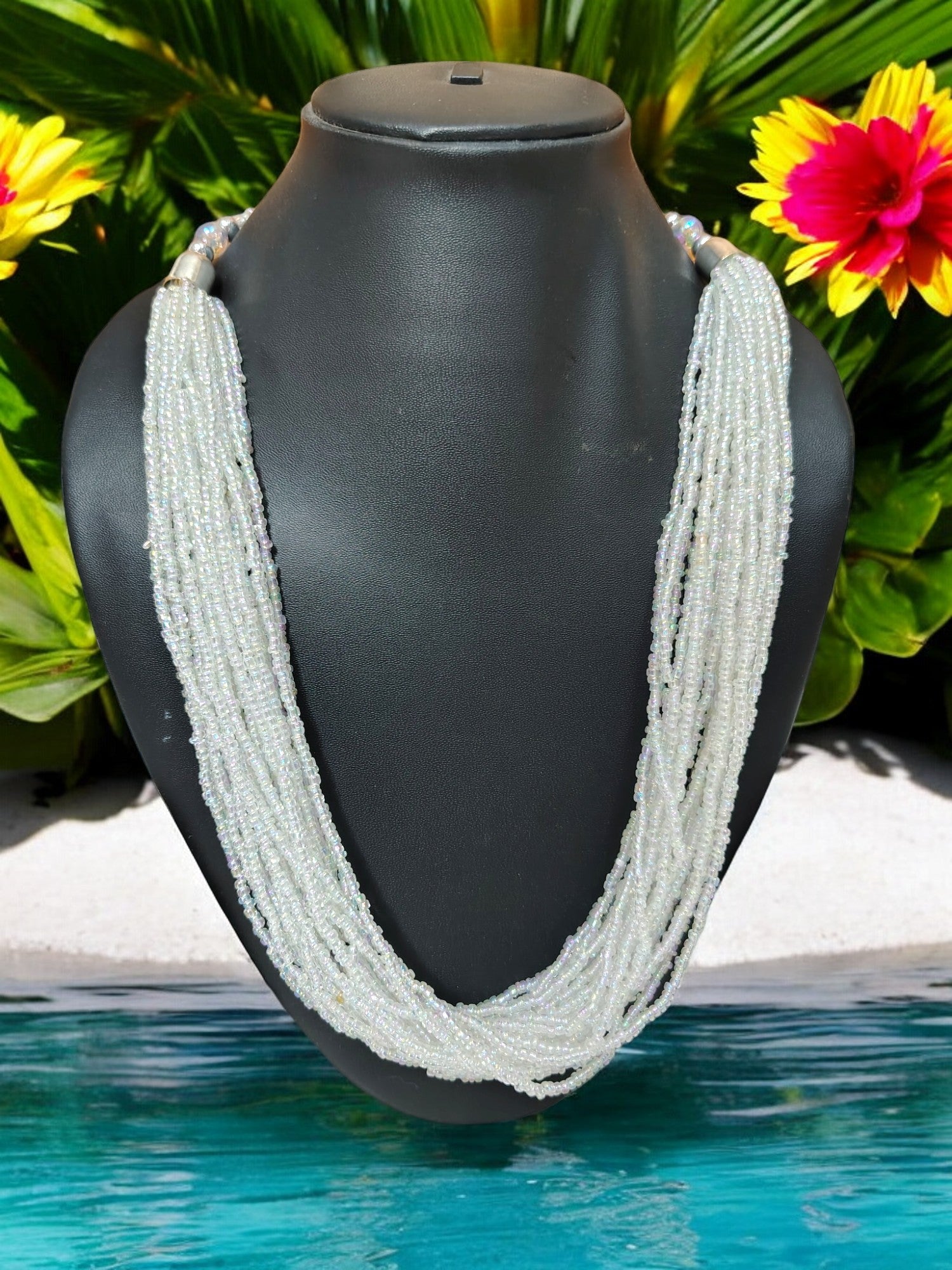 Handmade Luminous Elegance Multi-Layered Necklace Set-(24  Layers)