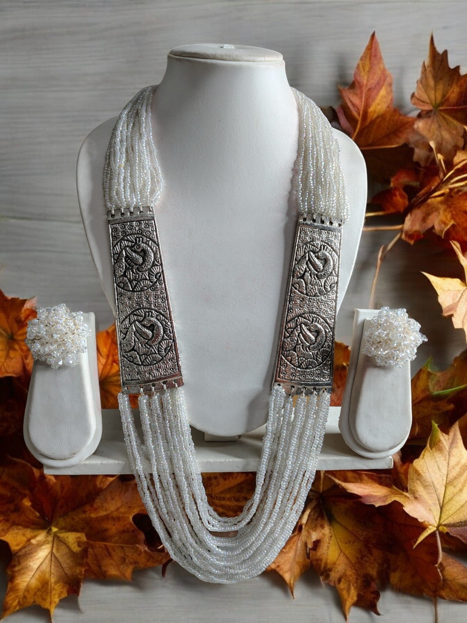 Majesty Handmade Statement Necklace With Matching Earrings -12 Colours Available