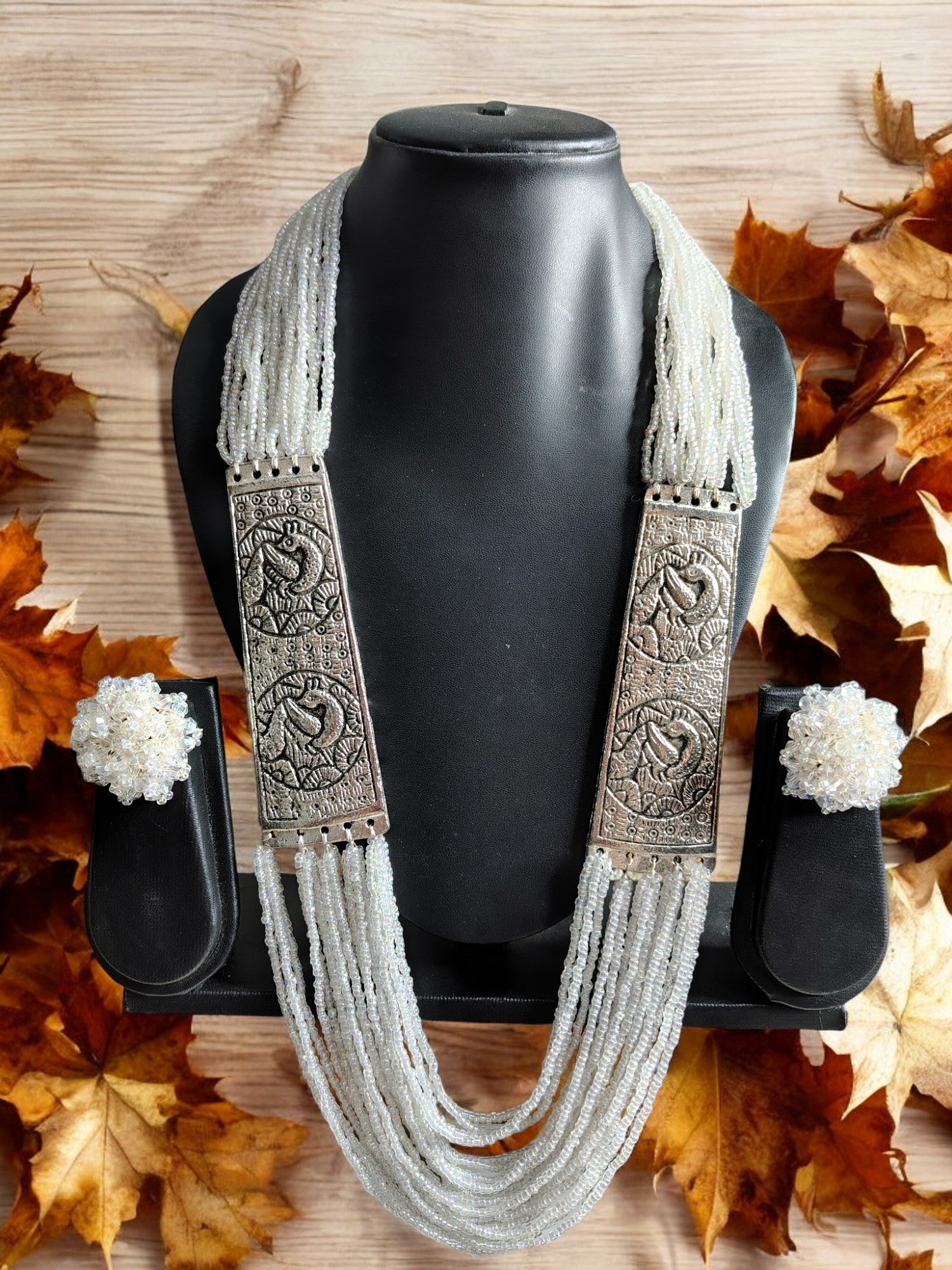 Majesty Handmade Statement Necklace With Matching Earrings -12 Colours Available