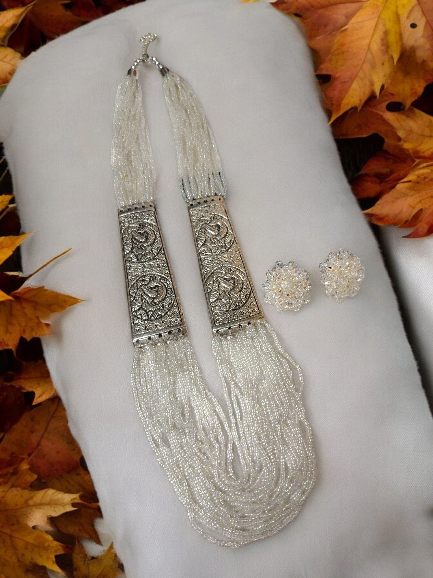 Majesty Handmade Statement Necklace With Matching Earrings -12 Colours Available