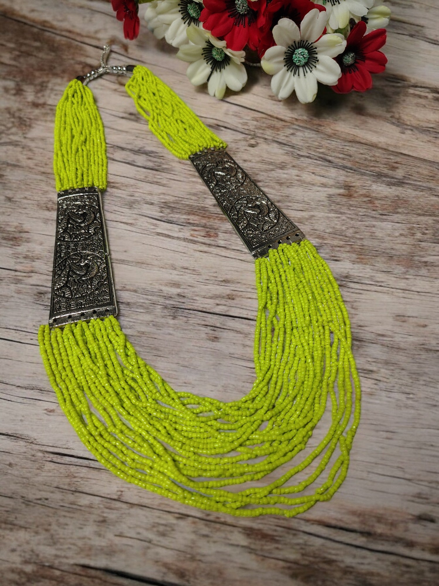 Majesty Handmade Statement Necklace With Matching Earrings -12 Colours Available