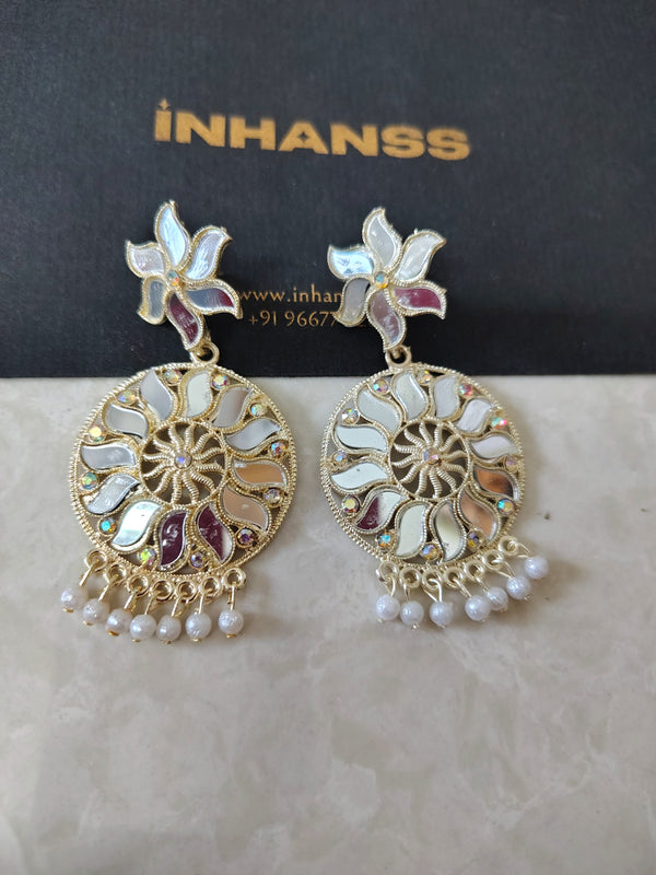Lotus Star Oxidized Danglers