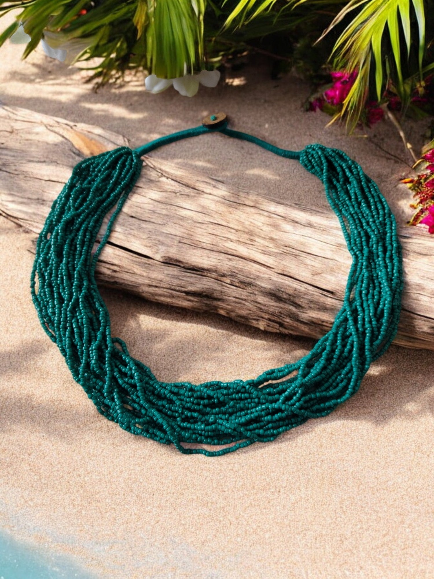 Sea Breeze Symphony - Multi-Layered Necklace  With Matching Earrings (20 Layers)