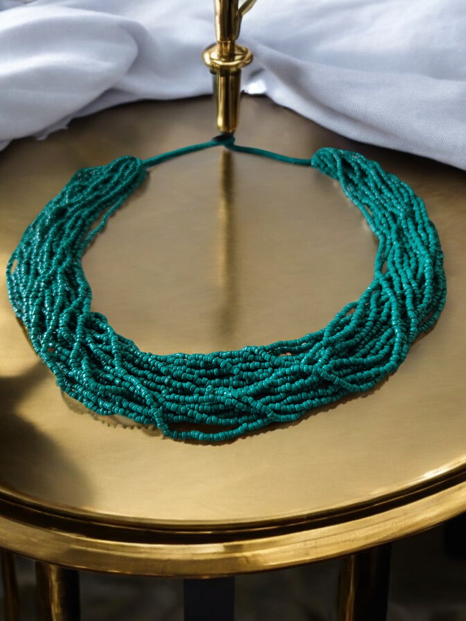 Sea Breeze Symphony - Multi-Layered Necklace  With Matching Earrings (20 Layers)