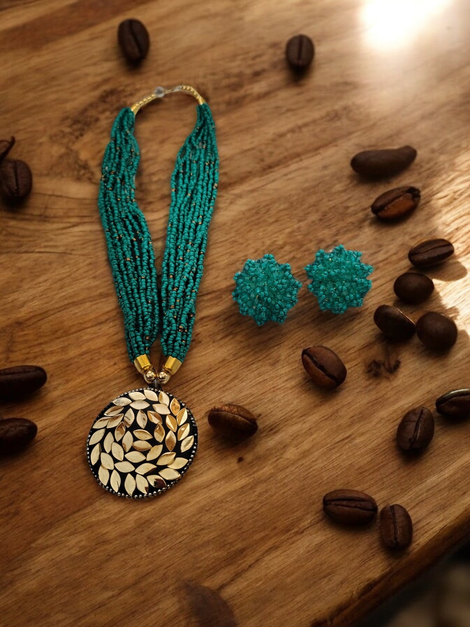 Enchanted Leaves Multi-Layered Necklace Set-Handmade - 2 Variants