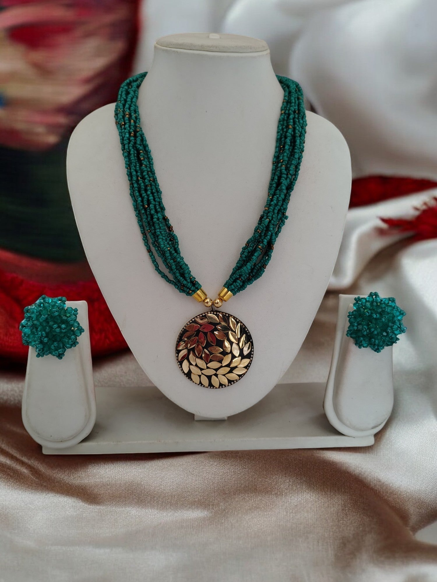 Enchanted Leaves Multi-Layered Necklace Set-Handmade - 2 Variants