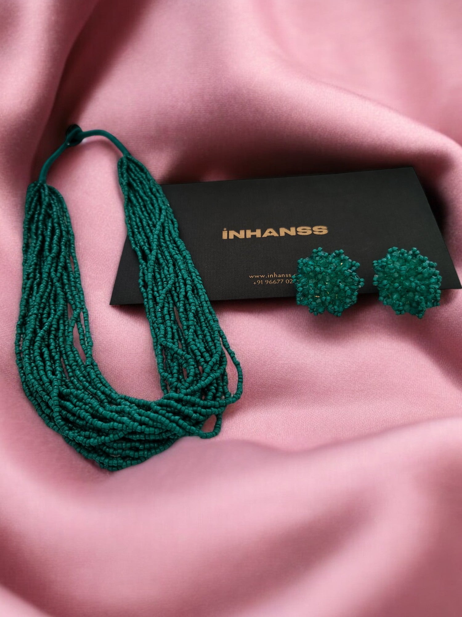 Sea Breeze Symphony - Multi-Layered Necklace  With Matching Earrings (20 Layers)