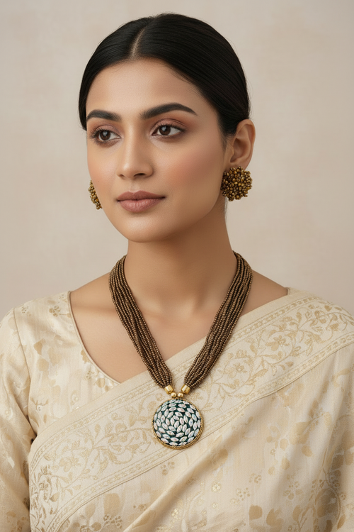 Radiance in Gold – Abalone & Beads Fusion Set