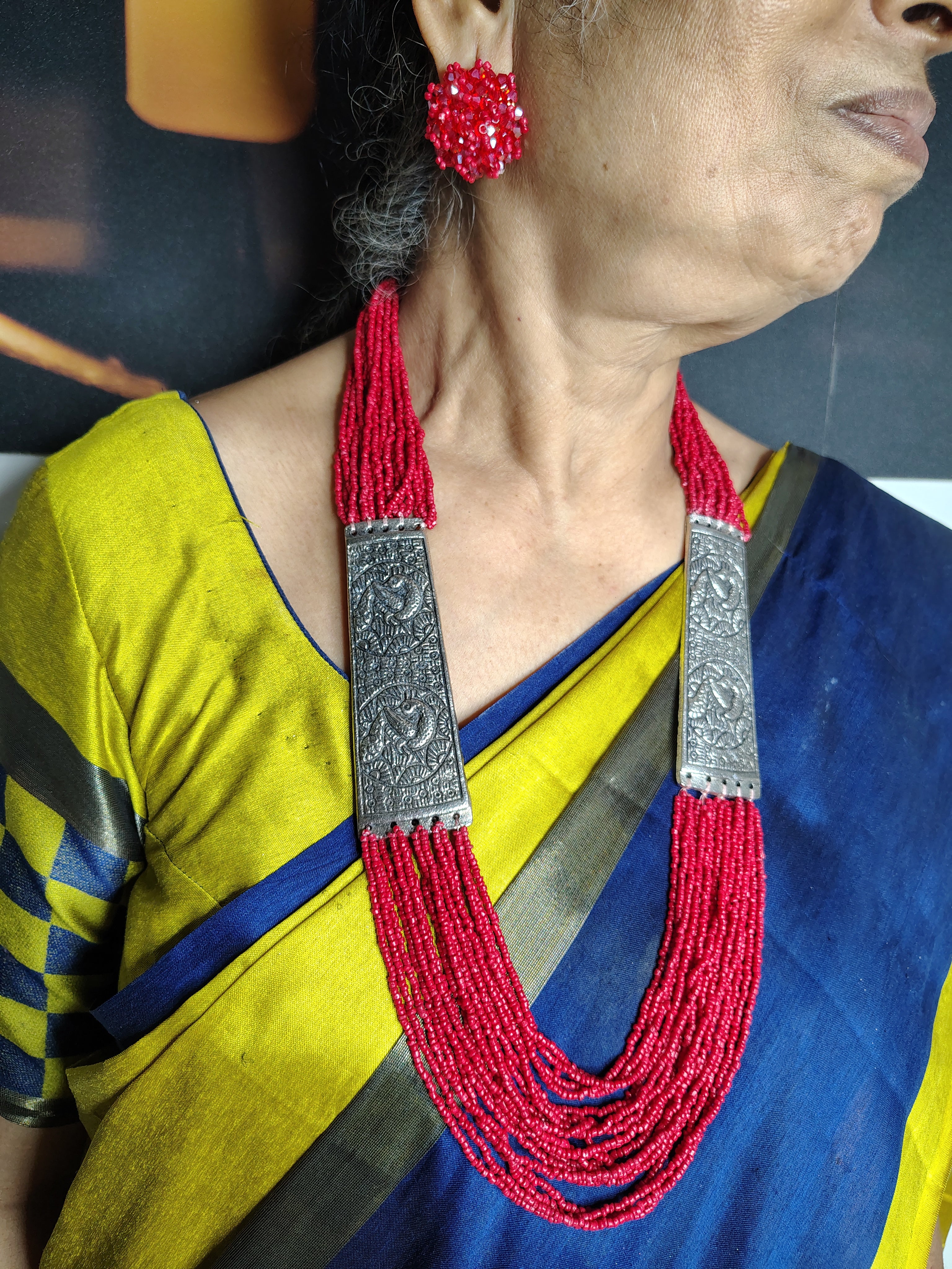 Majesty Handmade Statement Necklace With Matching Earrings -12 Colours Available
