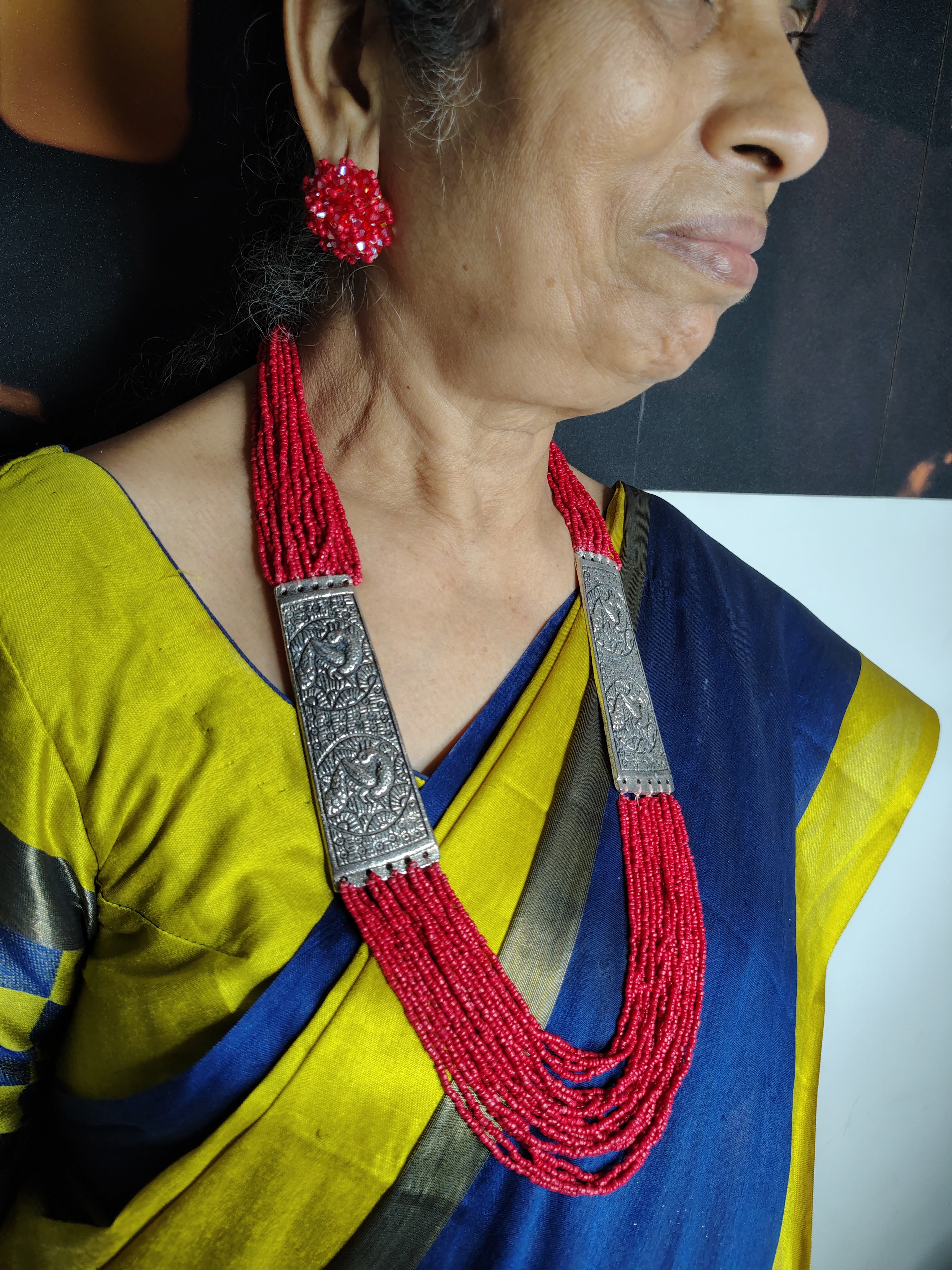 Majesty Handmade Statement Necklace With Matching Earrings -12 Colours Available