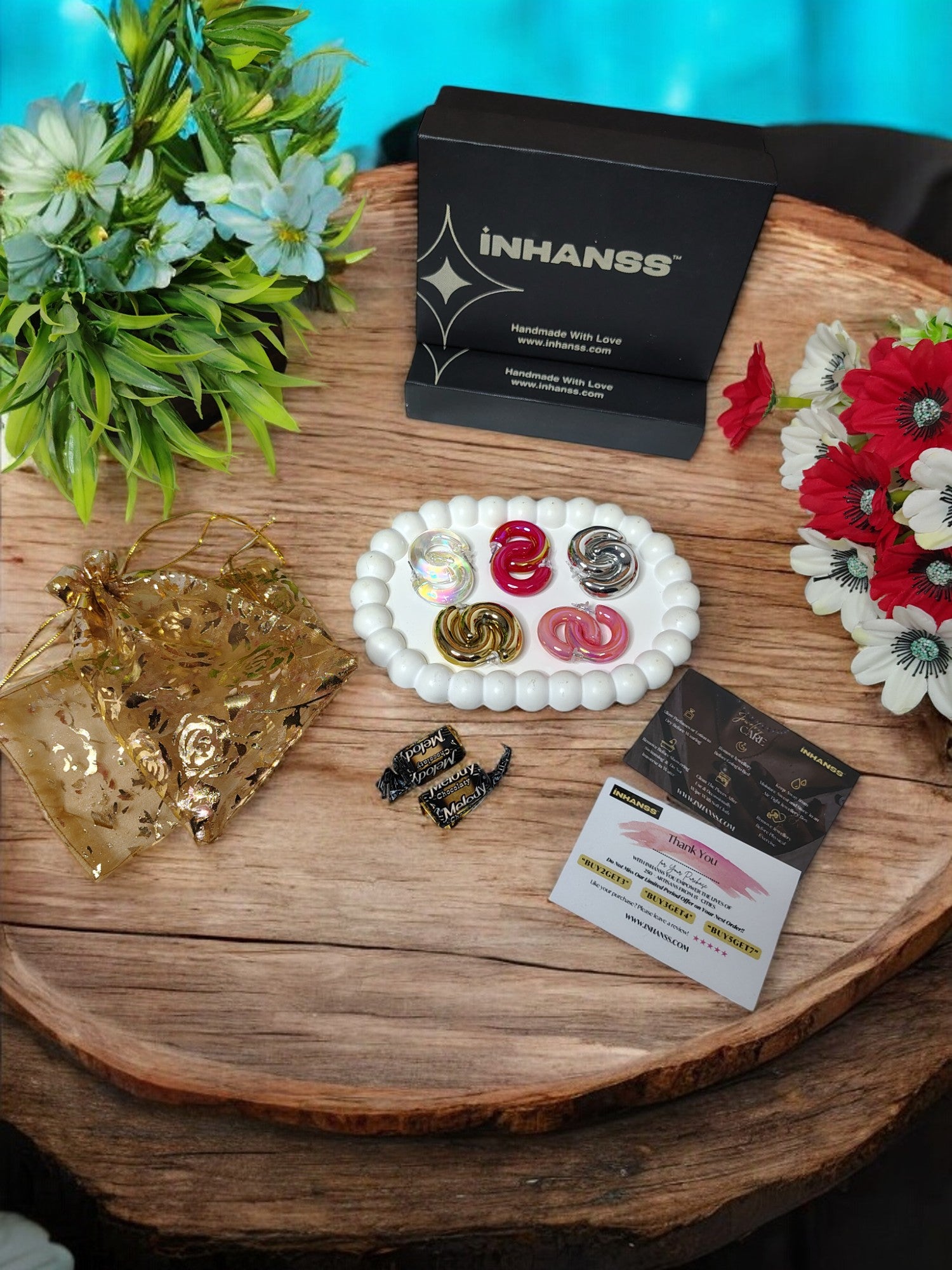 Semi Circle Hoops - Premium Gift Box Hamper and Jewellery Organizer