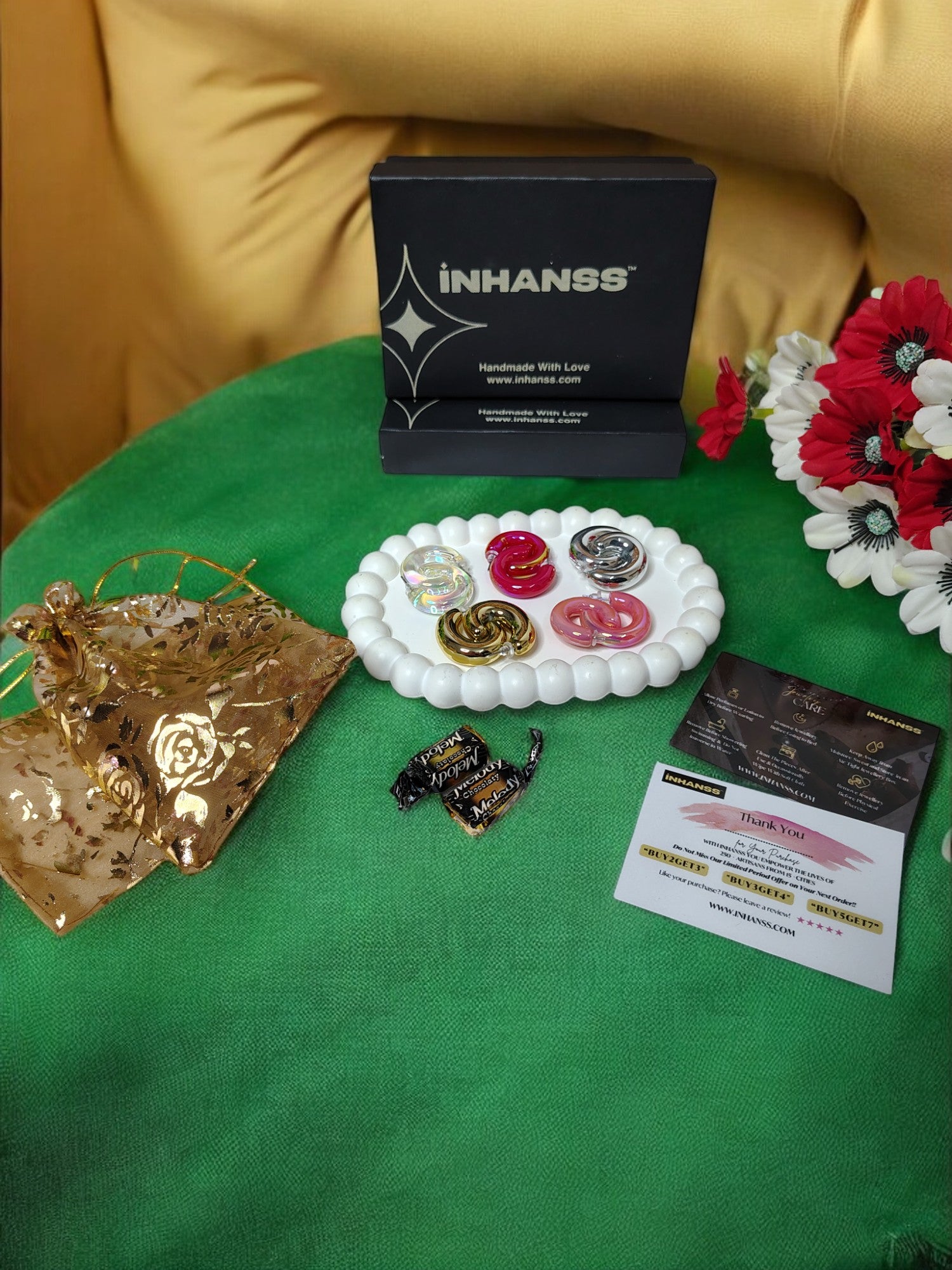 Semi Circle Hoops - Premium Gift Box Hamper and Jewellery Organizer