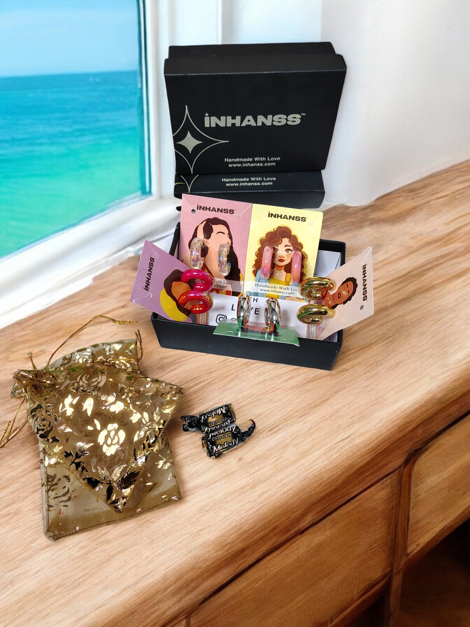 Semi Circle Hoops - Premium Gift Box Hamper and Jewellery Organizer