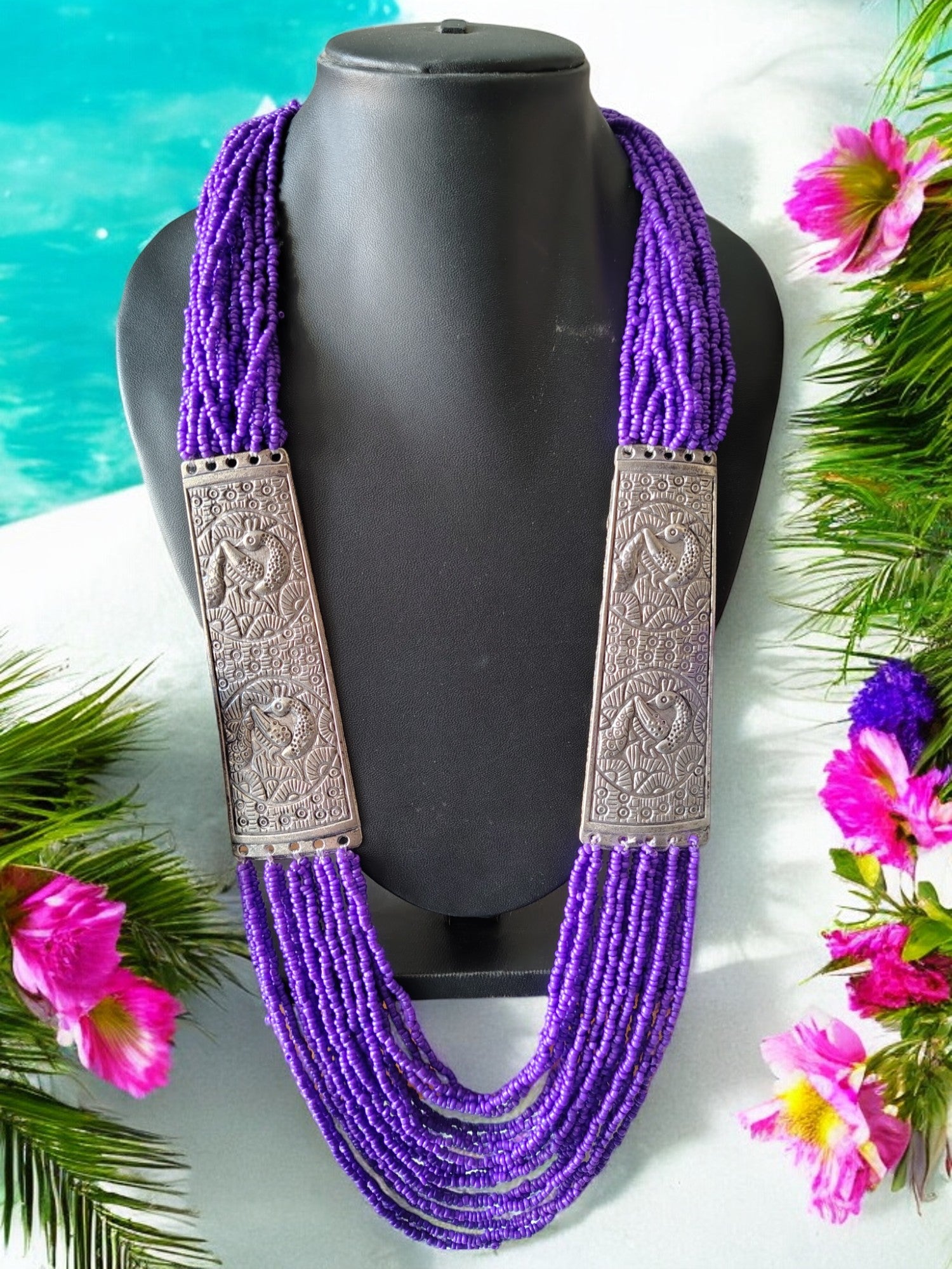 Majesty Handmade Statement Necklace With Matching Earrings -12 Colours Available