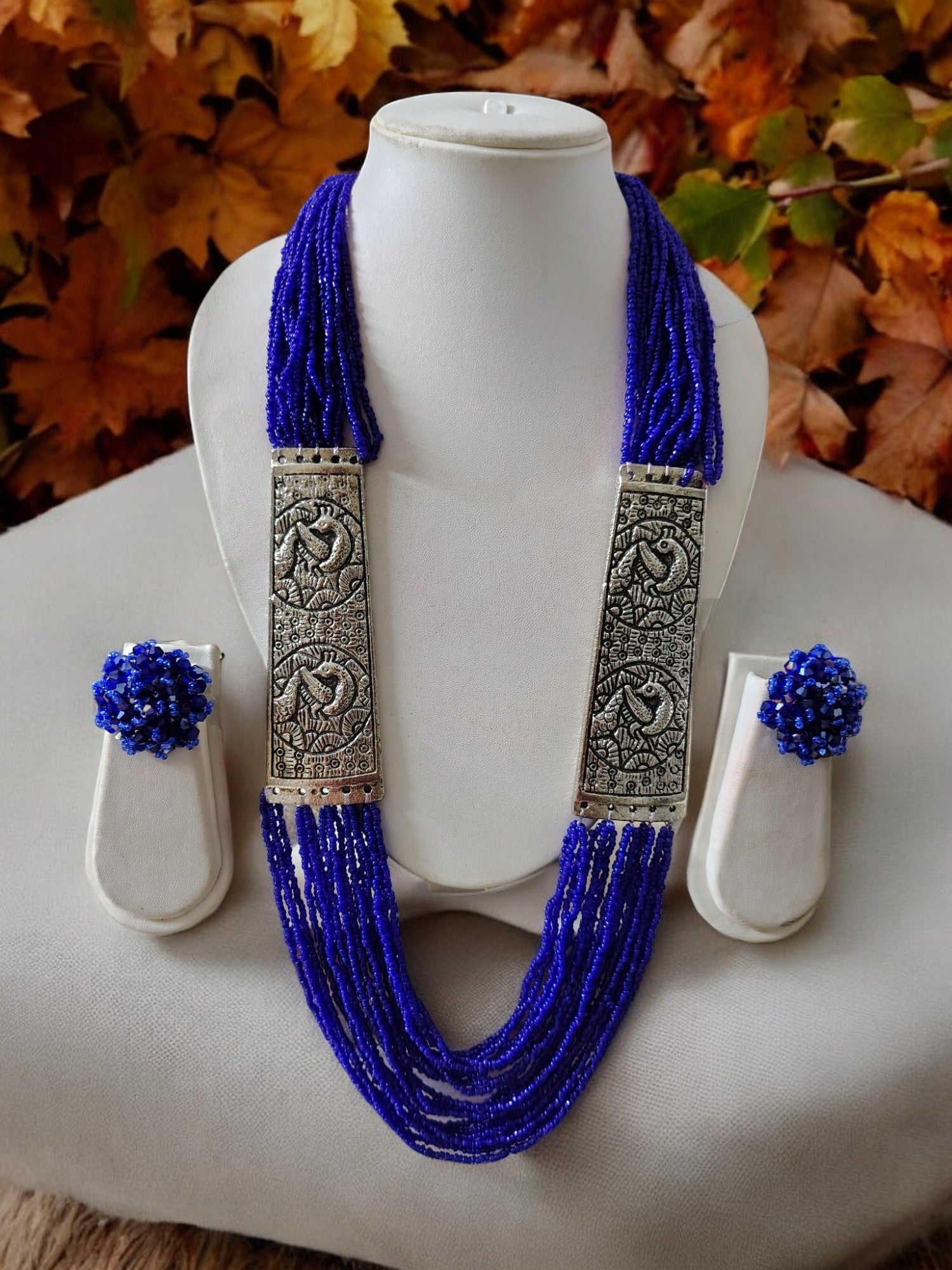 Majesty Handmade Statement Necklace With Matching Earrings -12 Colours Available