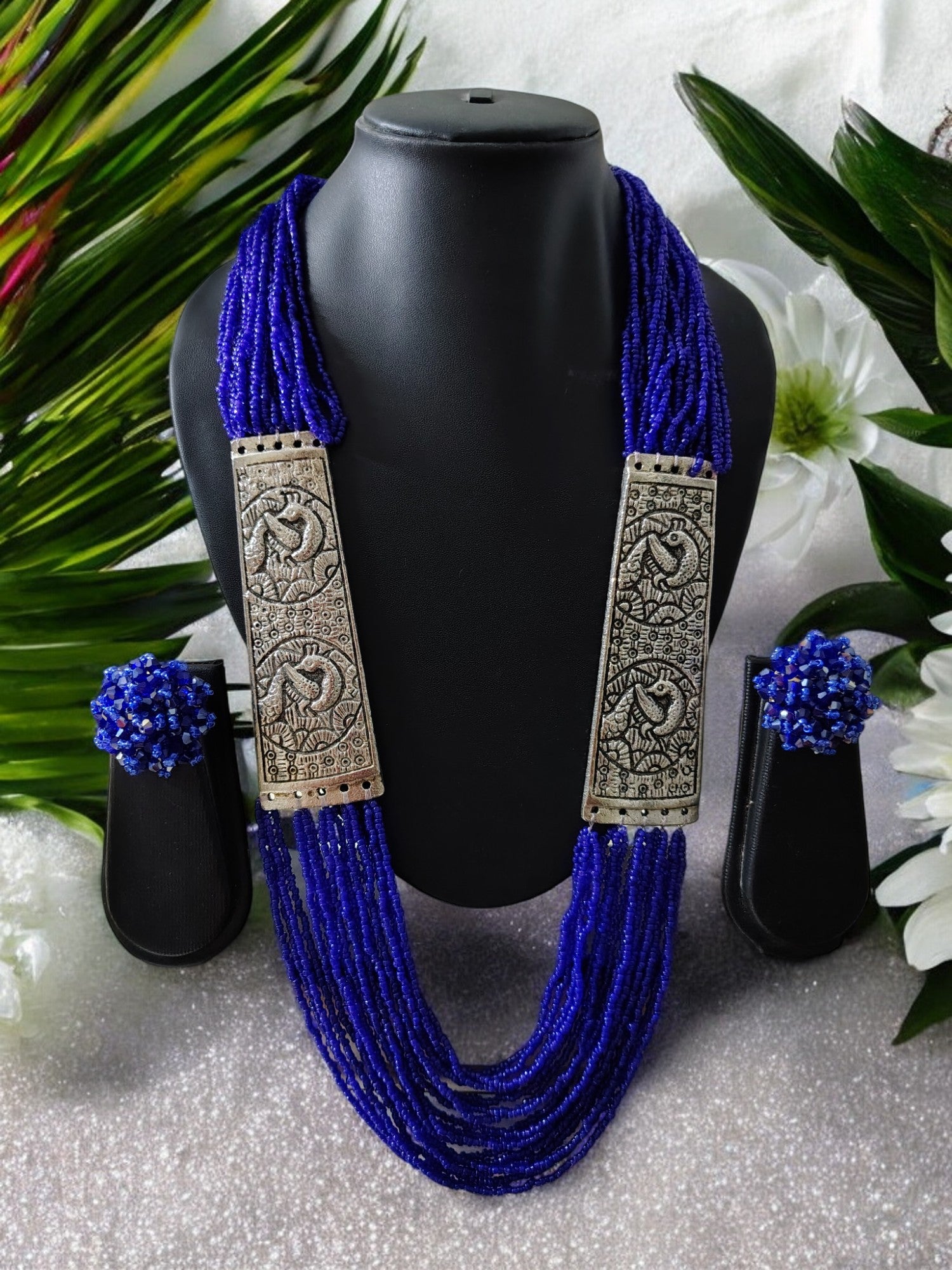 Majesty Handmade Statement Necklace With Matching Earrings -12 Colours Available
