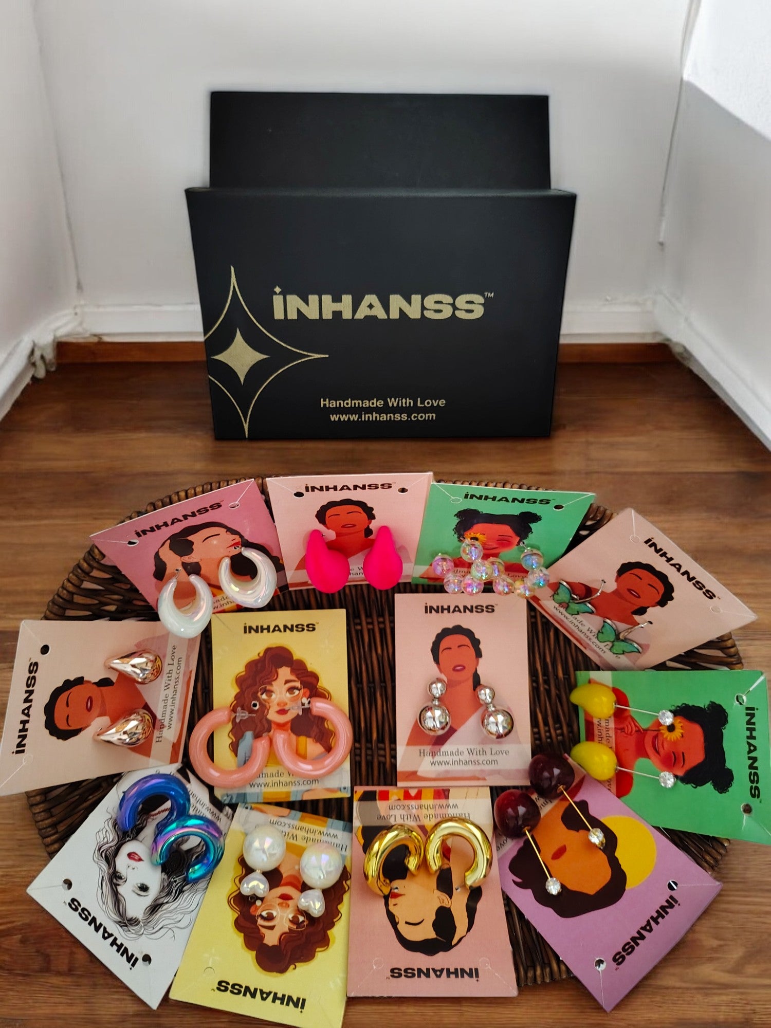 Radiant Harmony - Handmade Assorted Earrings Collection with Gift Hamper and Jewellery Organizer