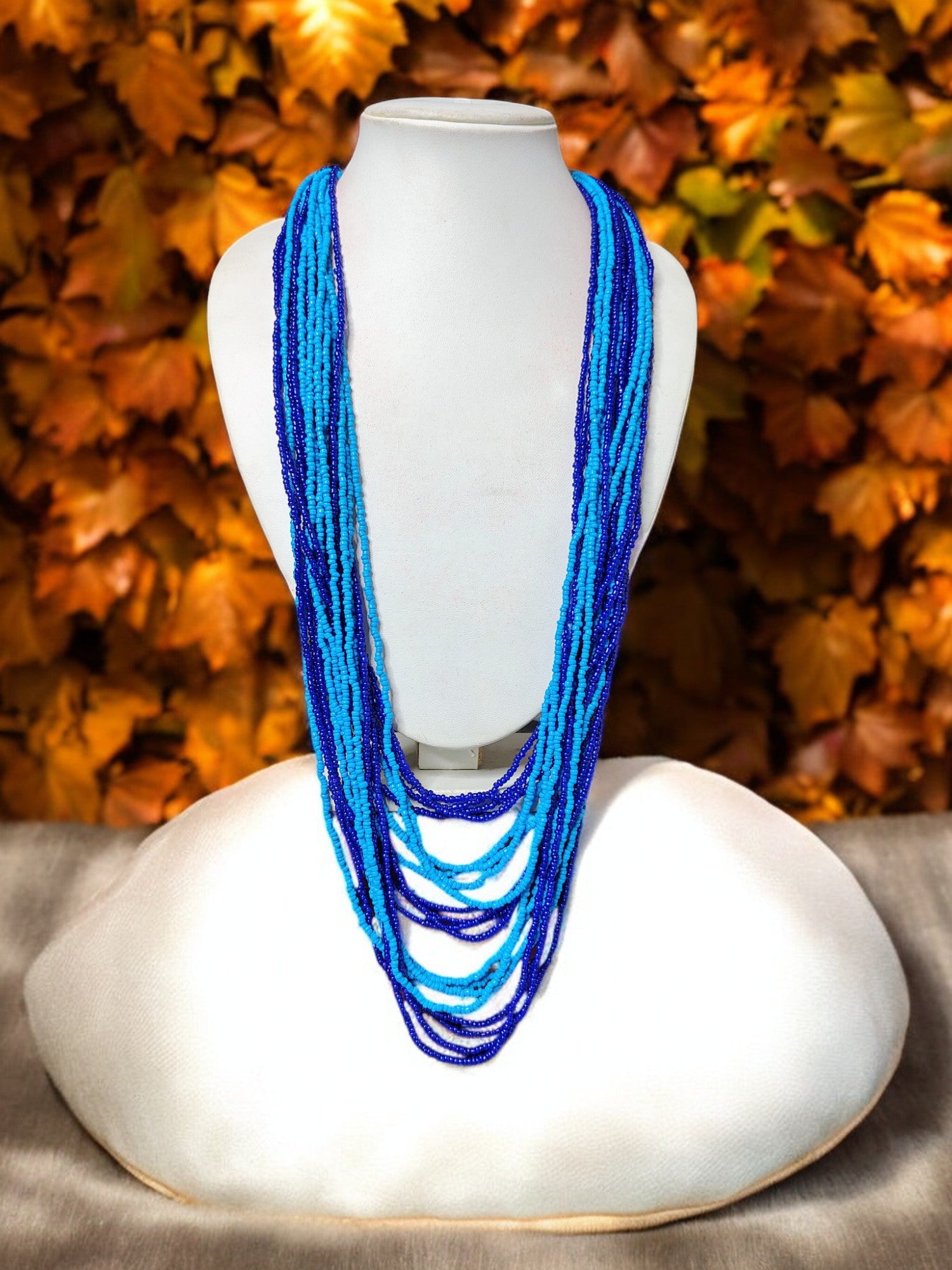 Multilayered Long Dual Beaded Necklace Set -2 Variants