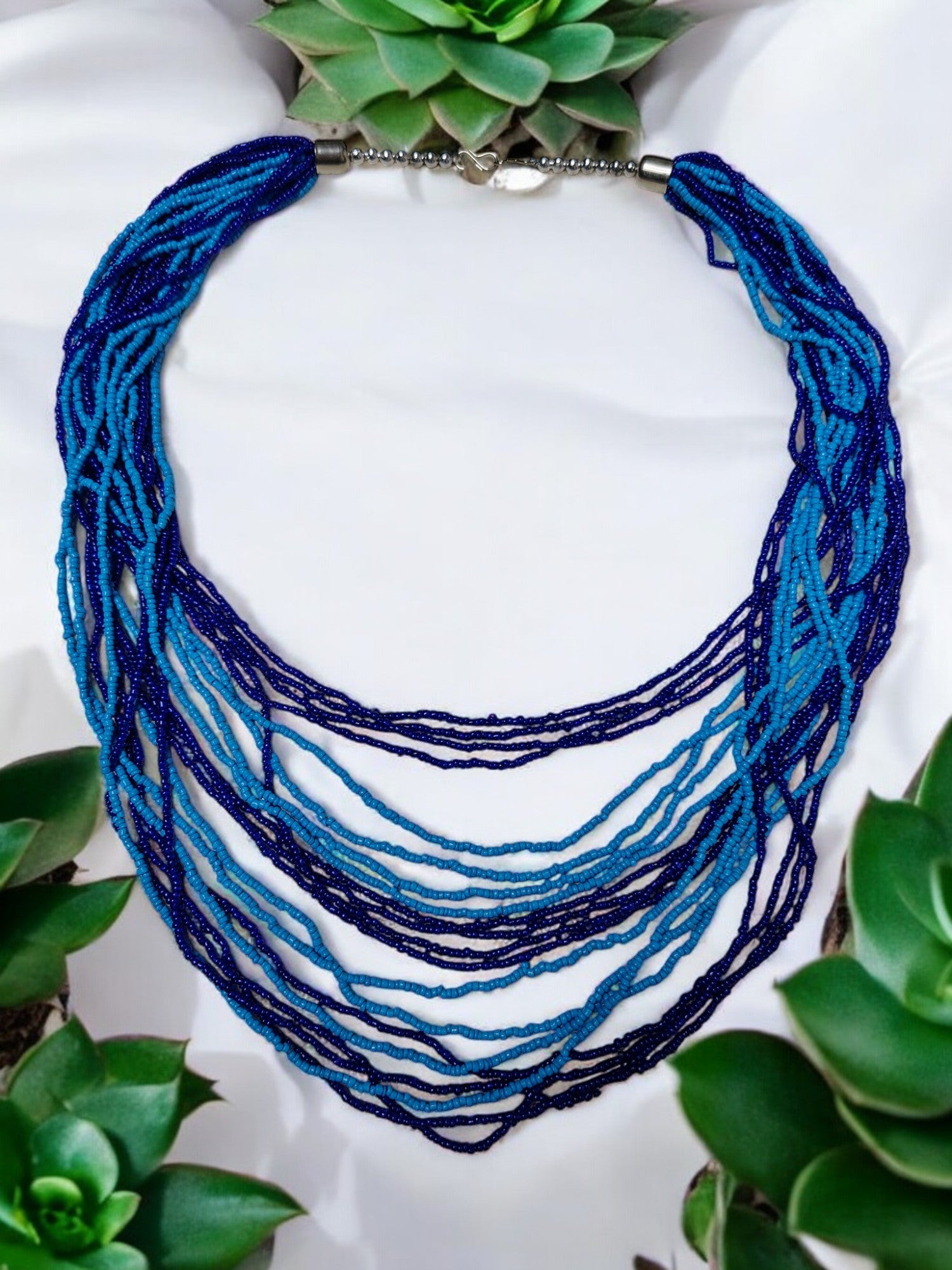 Multilayered Long Dual Beaded Necklace Set -2 Variants